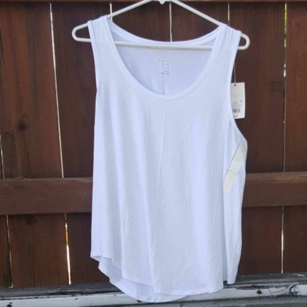 Sleeveless blouse white/nugget